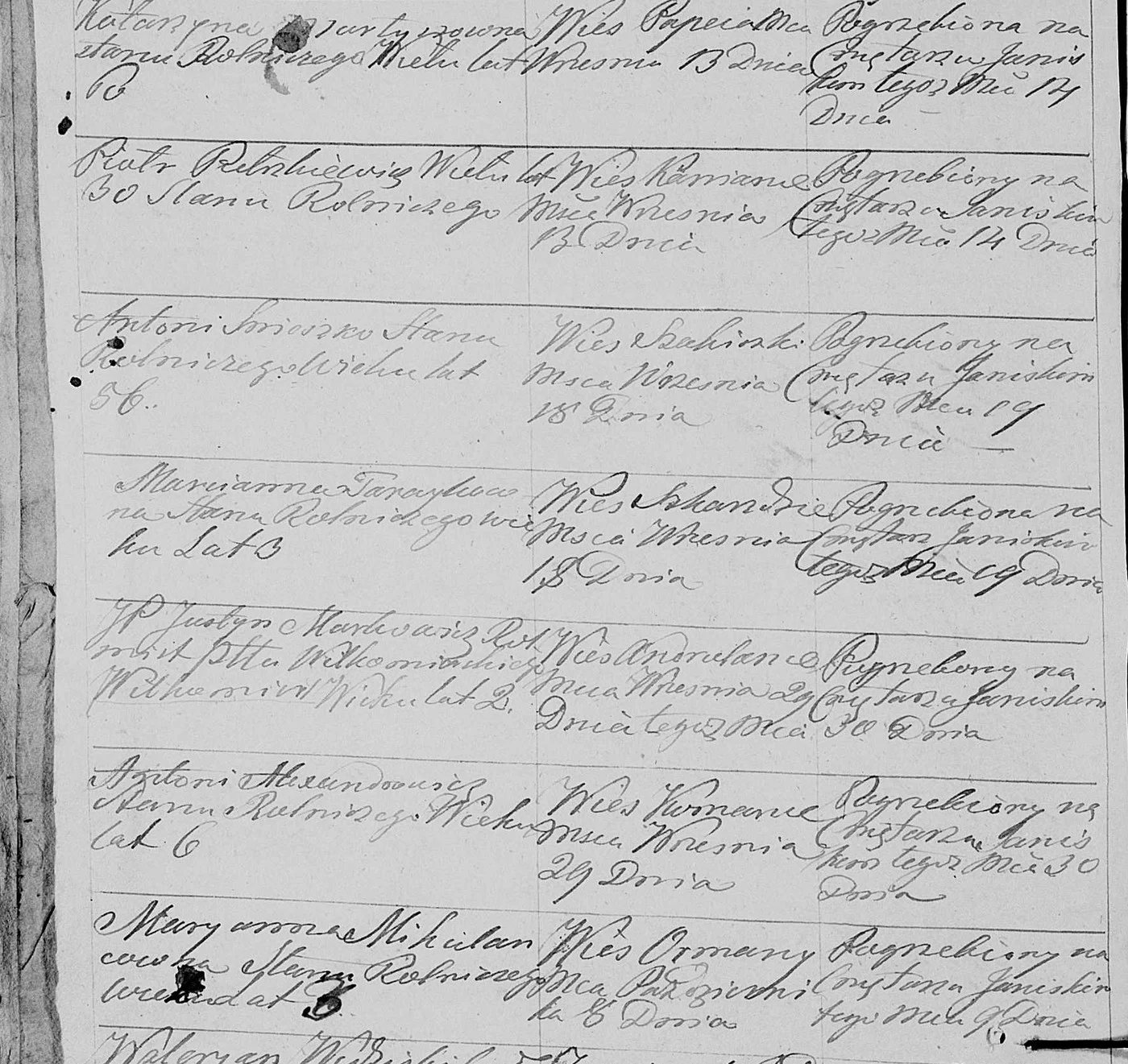 Księga zgonów parafii Janiszki, 1812 (LVIA 604/10/58)