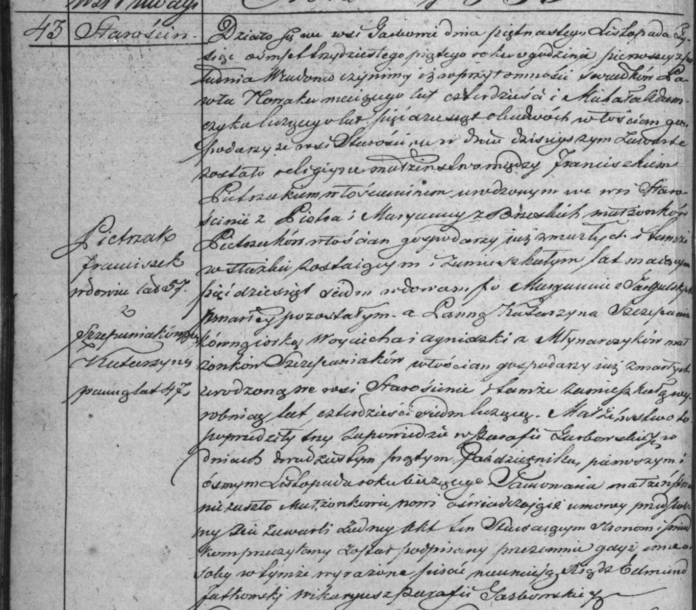 Akt ślubu Katarzyny Szczepaniak, 1835