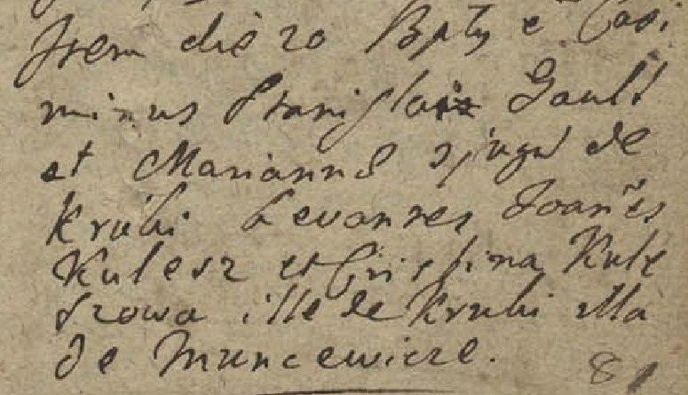 Chrzest Kazimierza Gaula, 20 stycznia 1732 roku